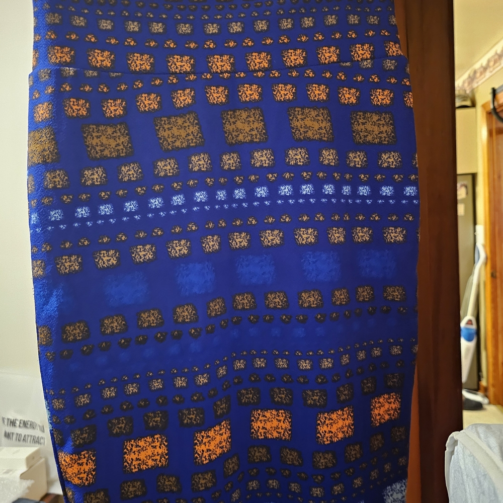 LuLaRoe Blue and Orange Patterned Top
